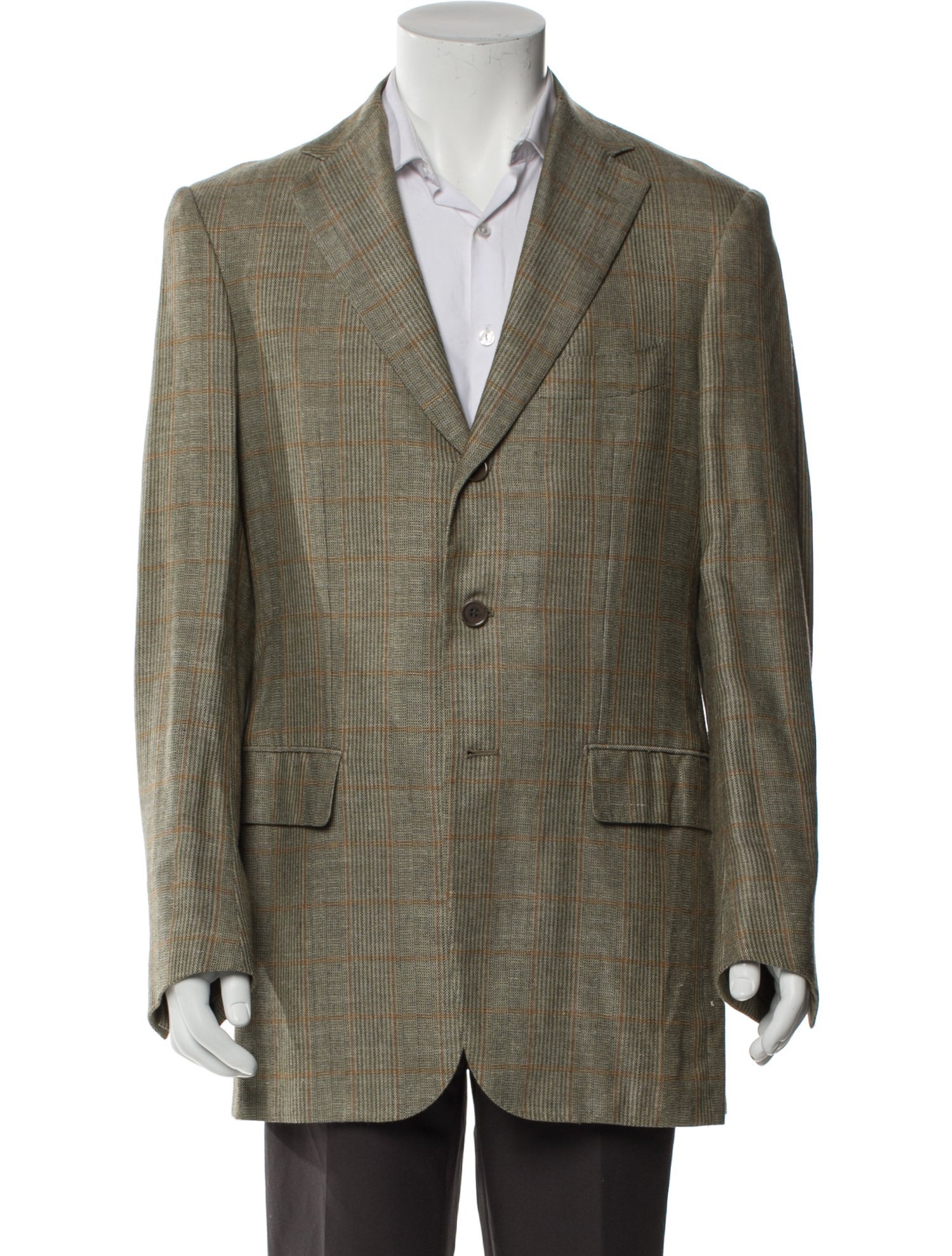 Luciano Barbera Cashmere Plaid Print Blazer